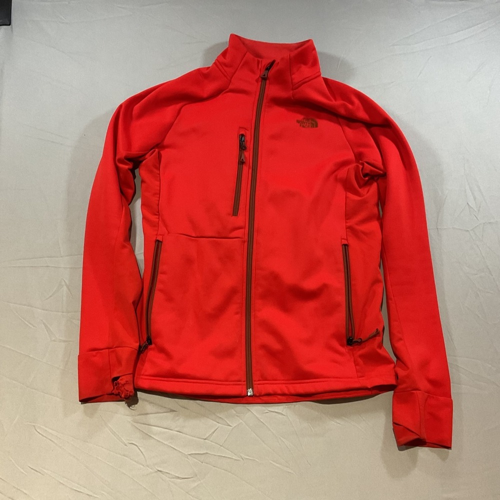 The North Face Softshell Jacket Small Red Full Zip Windwall Outdoor Coat
